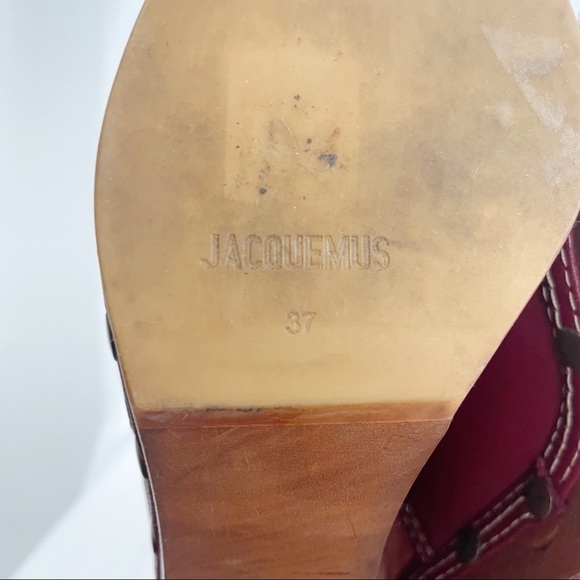 Jacquemus Les Sabots Leather Clog Mule Red - Picture 9 of 11